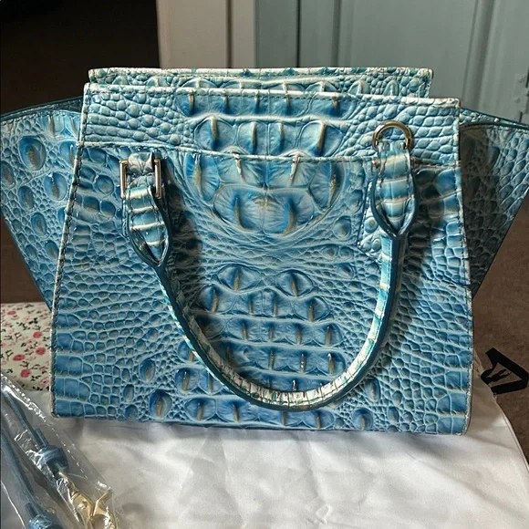 Brahmin Sky Blue Embossed Tote - Picture 4 of 5